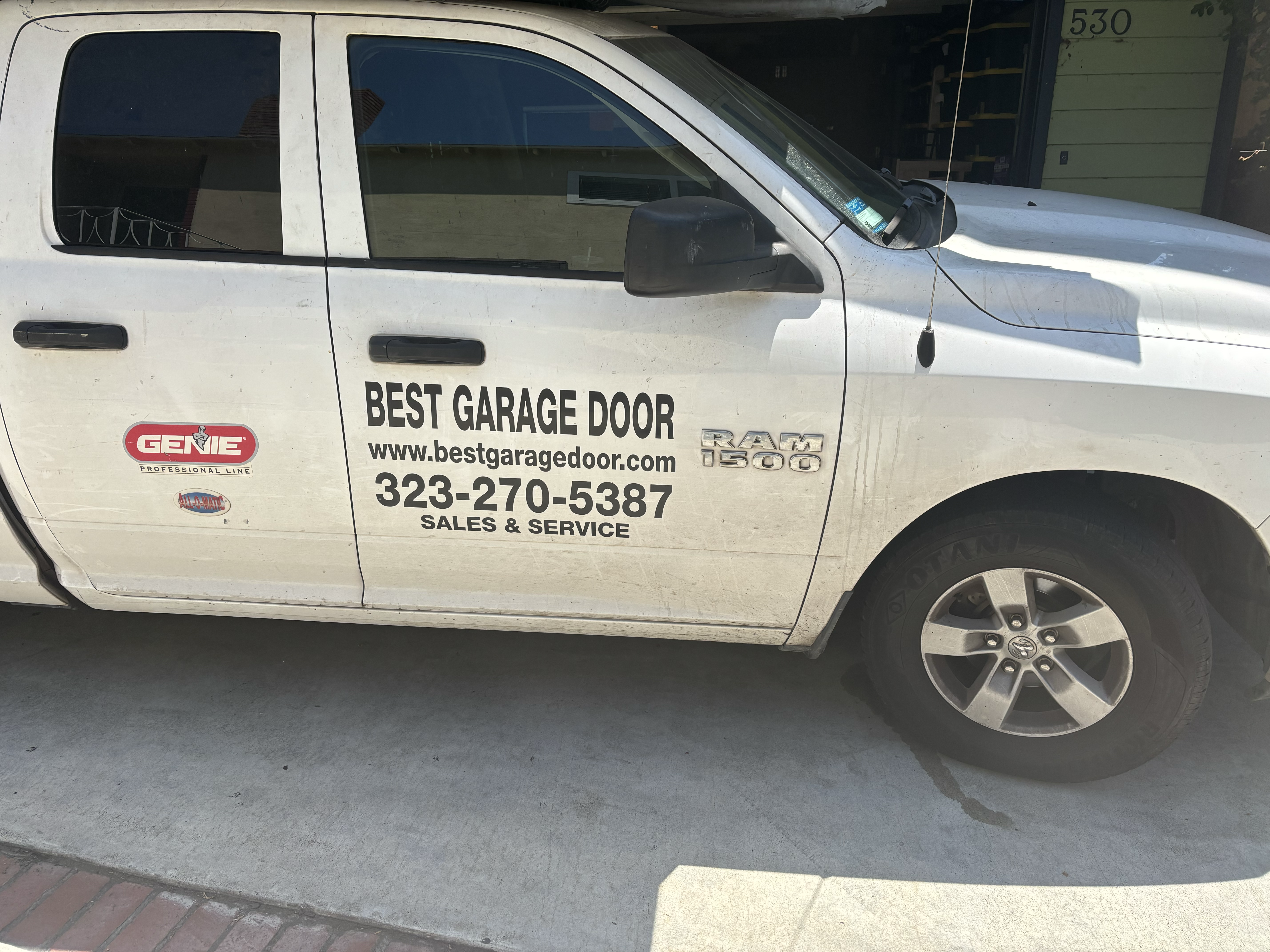 Professional LiftMaster garage door repair service truck - fully equipped and ready for same-day service